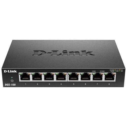 D-Link DGS-108A 8-Port Unmanaged Desktop Gigabit Switch