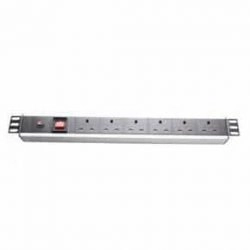6 Way  PDU White  Cabinet Power Distribution Unit
