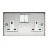 Powermax Metal Socket 15a Switch Twin
