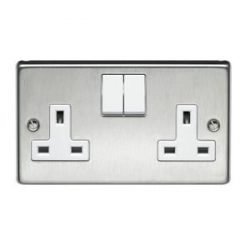 Powermax Metal Socket 15a Switch Twin