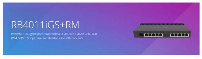 MikroTik RB4011 Ethernet 10-Port Gigabit Router (RB4011iGS+RM)