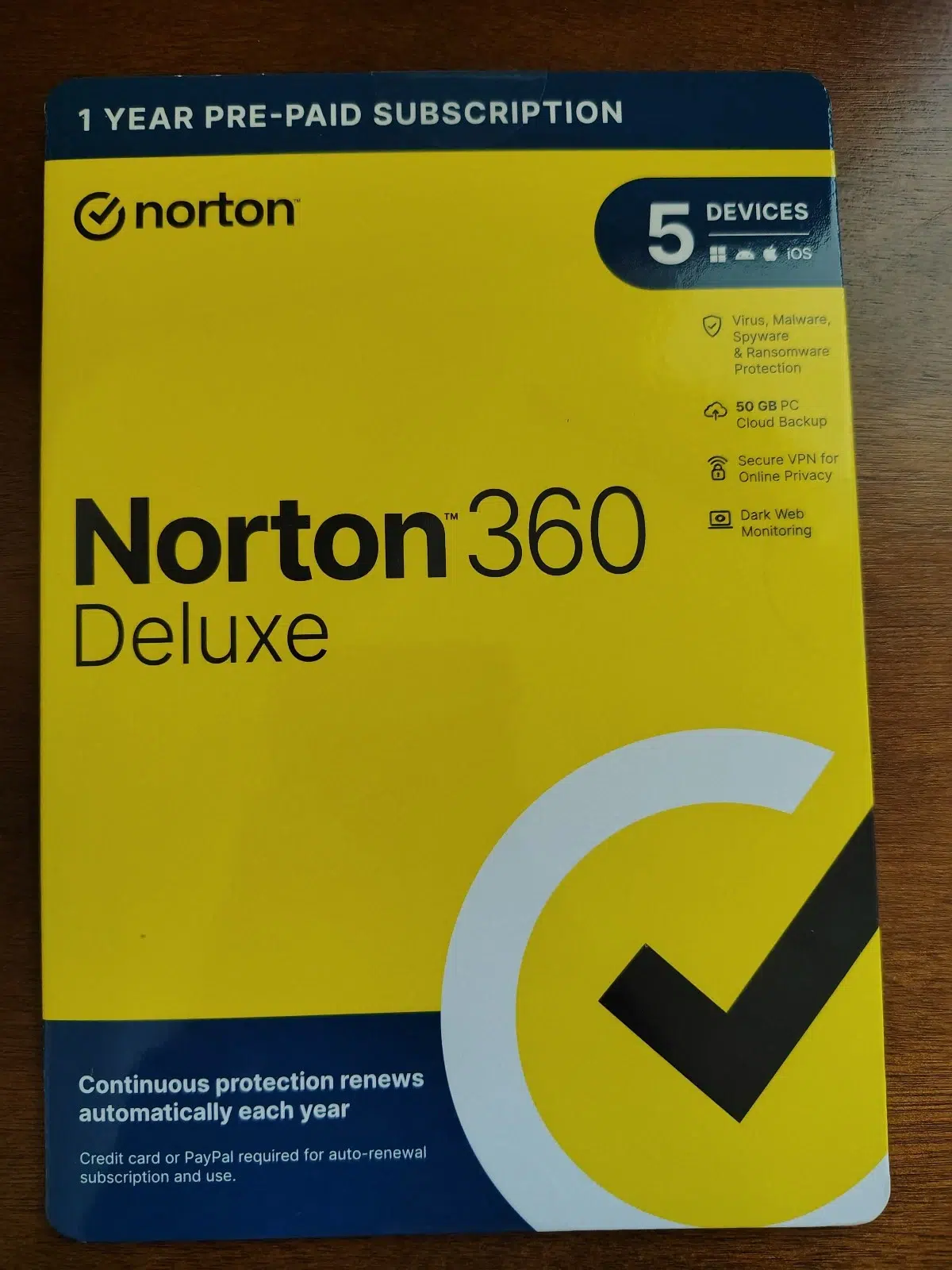 Symantec Norton Security Deluxe – 5 Devices – 1 Year Subscription