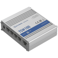 Teltonika TSW100 5 port Industrial Unmanaged Gigabit 120W switch with 4 PoE+ Ports