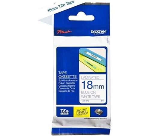 Brother TZe-243 Blue On White Tape