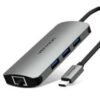 Vention 0.15m USB C Multi-function 4 in 1 Docking Station USB-C to HDMI, VGA, USB, PD - TOAHB