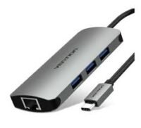 Vention 0.15m USB C Multi-function 4 in 1 Docking Station USB-C to HDMI, VGA, USB, PD - TOAHB