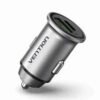 Vention Two-Port USB Car Charger - Aluminium Alloy Type