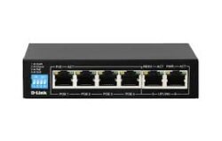D-Link 6-Port Gigabit PoE Switch with 4 Long Reach PoE Ports and 2 Uplink Ports
