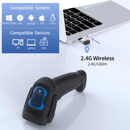 1D and 2D Qr Code Barcode Scanners Wireless+Usb Wired Scanning
