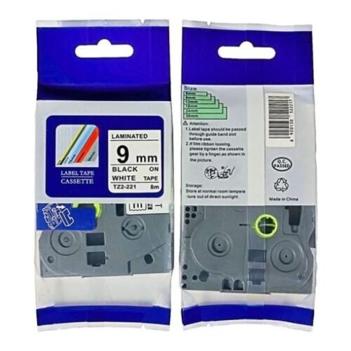 Brother TZ2-221 Label Tape 9mm x 8m Black on White