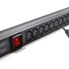 12 Way 1U Horizontal Mount PDU Server Rack